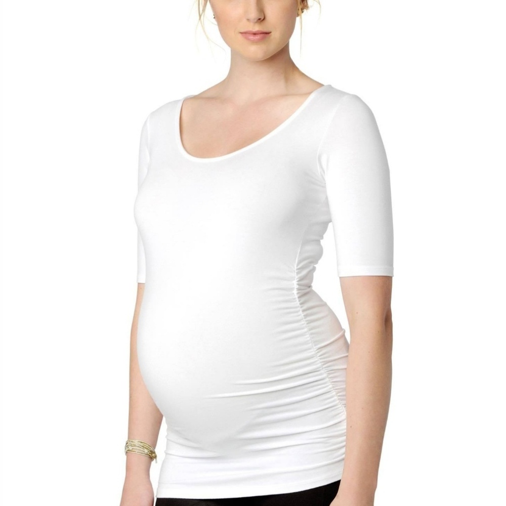 Pea in pod white elbow 3/4 sleeve shirt